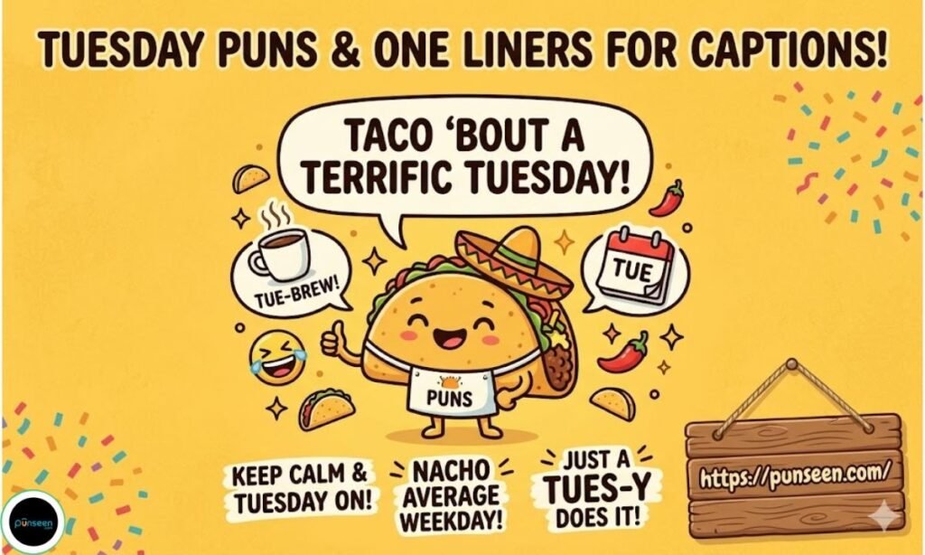 Tuesday Puns & One Liners That Spice Up Any Caption