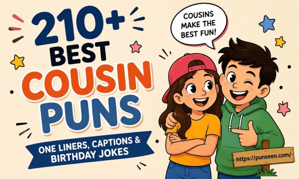 Best Cousin Puns: One Liners, Captions & Birthday Jokes